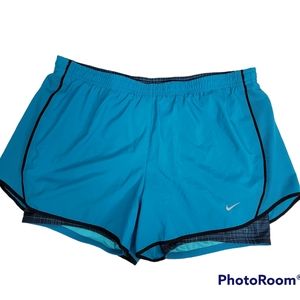Nike Women's Teal 2-in-1 Dri-Fit Running Shorts Size Large